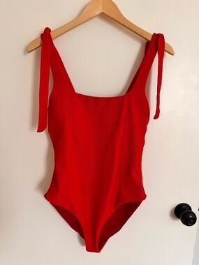 Beach Riot Sydney Red Tie-Strap One-Piece Swimsuit